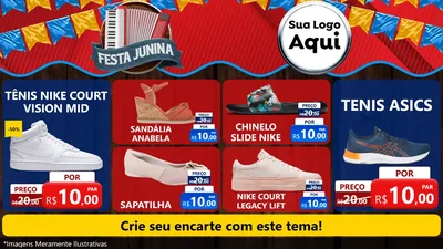 Modelo de TV para TV Horizontal com o tema Festa Junina para Calçados