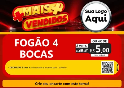 Modelo de Cartaz para Cartaz A4 Horizontal com o tema Mais Vendidos para Móveis e Eletro