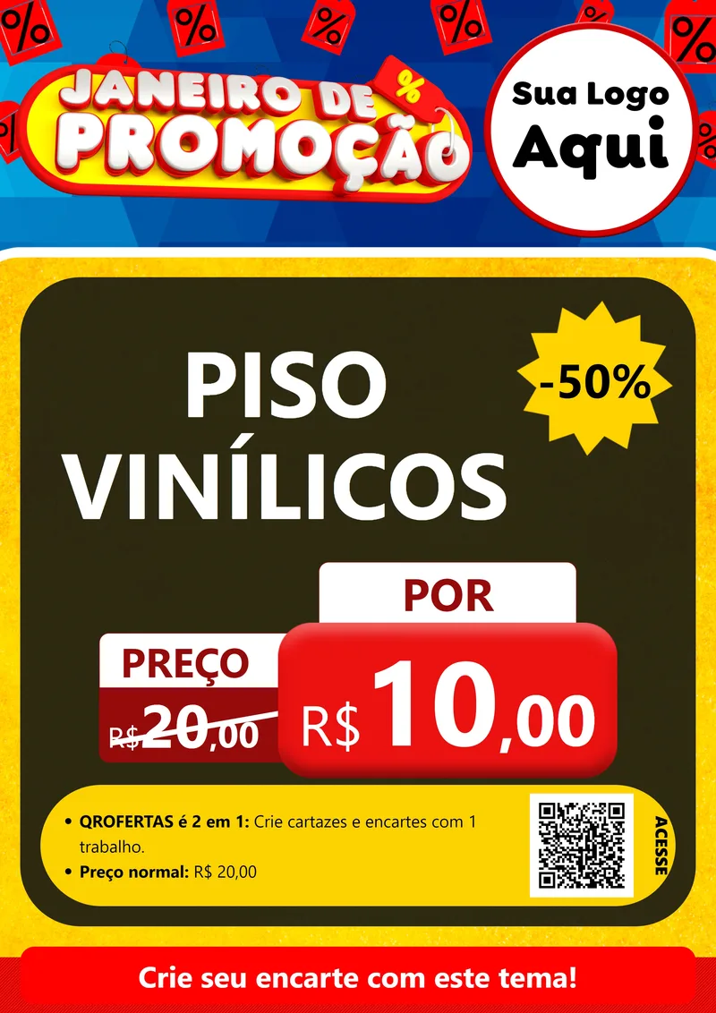 Modelo de Cartaz para Cartaz A4 Vertical com o tema Janeiro de Promoção para Material para Construção