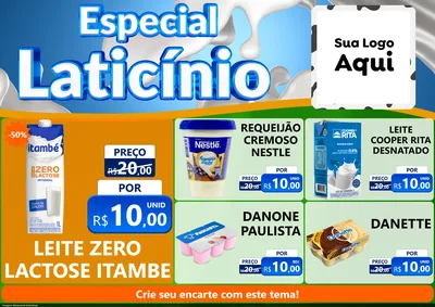 Modelo de Encarte para Encarte A4 Horizontal com o tema Especial Laticínio para Frios e Laticínios