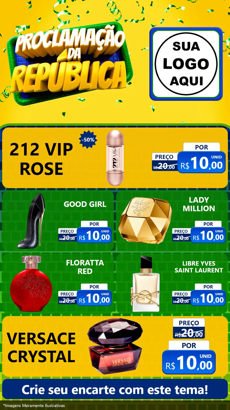 Modelo de TV para TV Vertical com o tema Proclamação da República para Perfumes