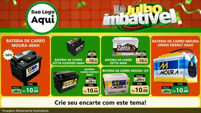 Modelo de TV para TV Horizontal com o tema Julho Imbatível para Baterias Elétricas