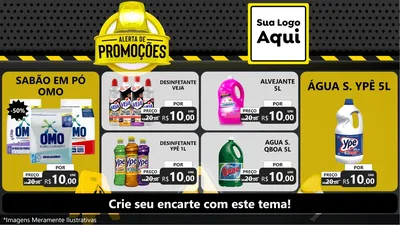 Modelo de TV para TV Horizontal com o tema Alerta de Promoções para Produtos de Limpeza
