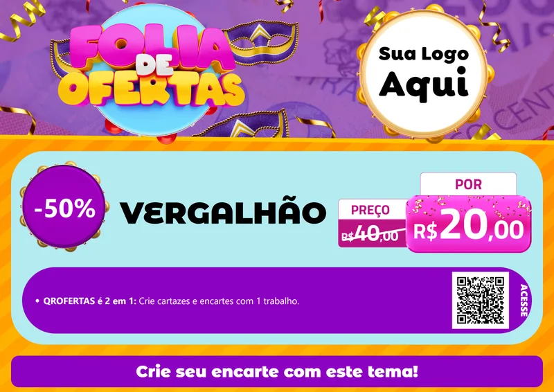 Modelo de Cartaz para Cartaz A4 Horizontal com o tema Folia de Ofertas para Ferragens