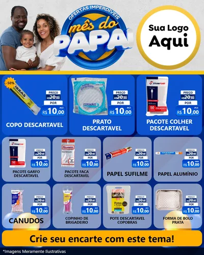 Modelo de Rede Social para Feed Instagram com o tema Ofertas Imperdíveis Mês Do Papai para Embalagens