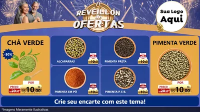 Modelo de TV para TV Horizontal com o tema Réveillon de Ofertas para Produtos Naturais