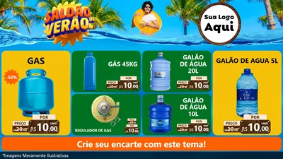 Modelo de TV para TV Horizontal com o tema Saldão de Verão para Água e gás