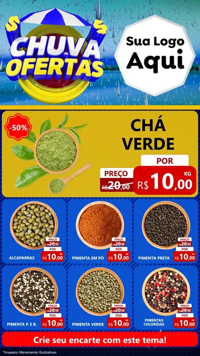 Modelo de Rede Social para Stories com o tema Chuva de Ofertas para Produtos Naturais