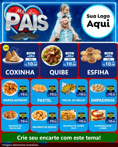 Modelo de Rede Social para Feed Instagram com o tema Mês Dos Pais para Salgadaria