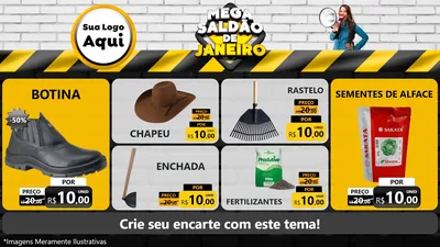 Modelo de TV para TV Horizontal com o tema Mega Saldão de Janeiro para Agropecuária