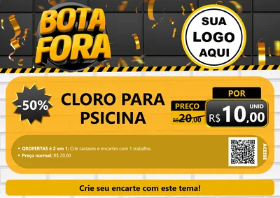 Modelo de Cartaz para Cartaz A4 Horizontal com o tema Bota Fora para Produtos para Piscina