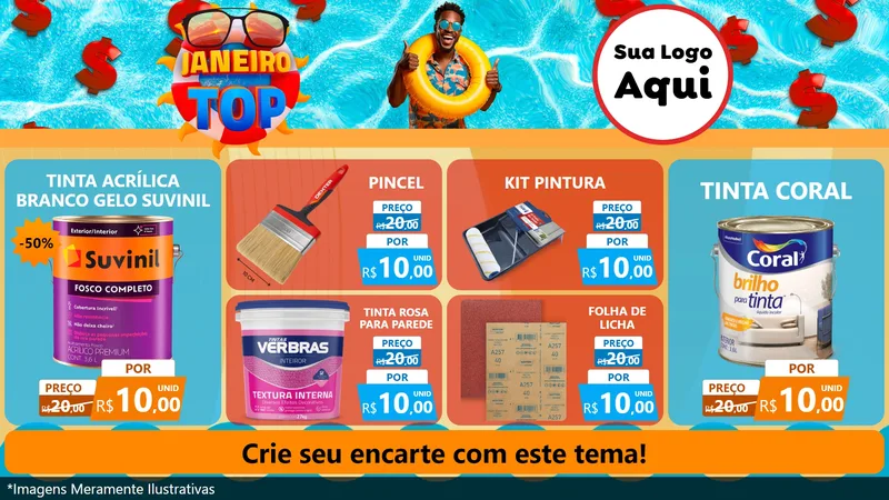 Modelo de TV para TV Horizontal com o tema Janeiro Top para Tintas e Ferramentas
