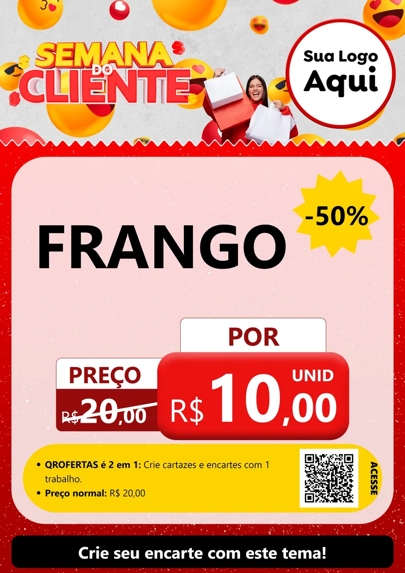Modelo de Cartaz para Cartaz A4 Vertical com o tema Semana do Cliente para Assados