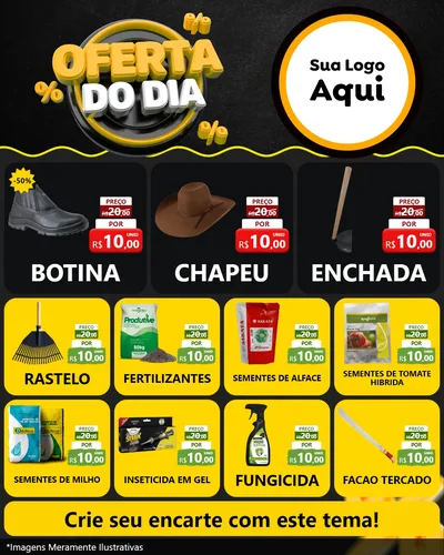 Modelo de Rede Social para Feed Instagram com o tema Oferta Do Dia para Agropecuária