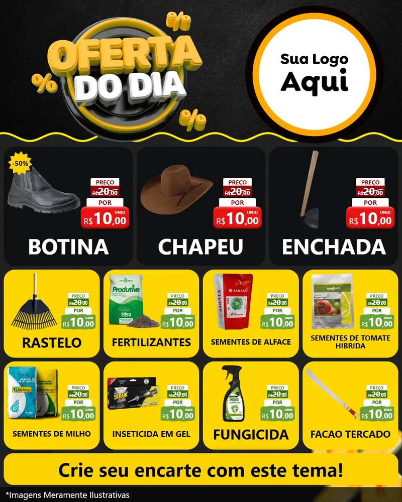 Modelo de Rede Social para Feed Instagram com o tema Oferta Do Dia para Agropecuária