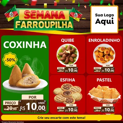 Modelo de Rede Social para Feed Facebook com o tema Semana Farroupilha para Salgadaria