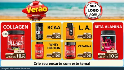 Modelo de TV para TV Horizontal com o tema Verão Imbatível para Suplementos alimentares