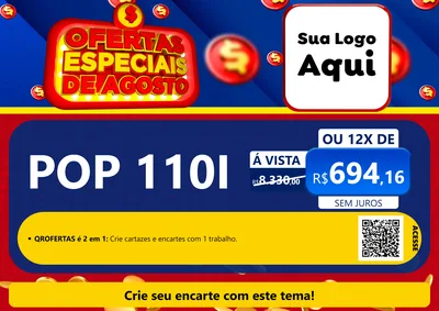 Modelo de Cartaz para Cartaz A4 Horizontal com o tema Ofertas Especiais de Agosto para Concessionaria de Motos