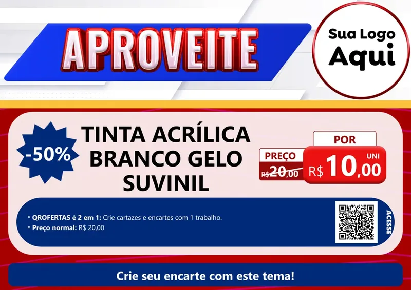 Modelo de Cartaz para Cartaz A4 Horizontal com o tema Aproveite para Tintas e Ferramentas