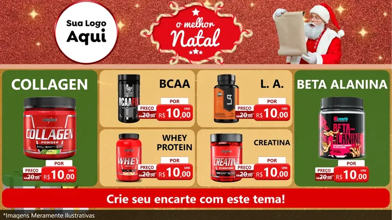 Modelo de TV para TV Horizontal com o tema O Melhor Natal para Suplementos alimentares
