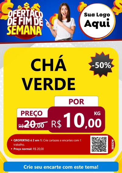 Modelo de Cartaz para Cartaz A4 Vertical com o tema Ofertaço de Fim de Semana para Produtos Naturais