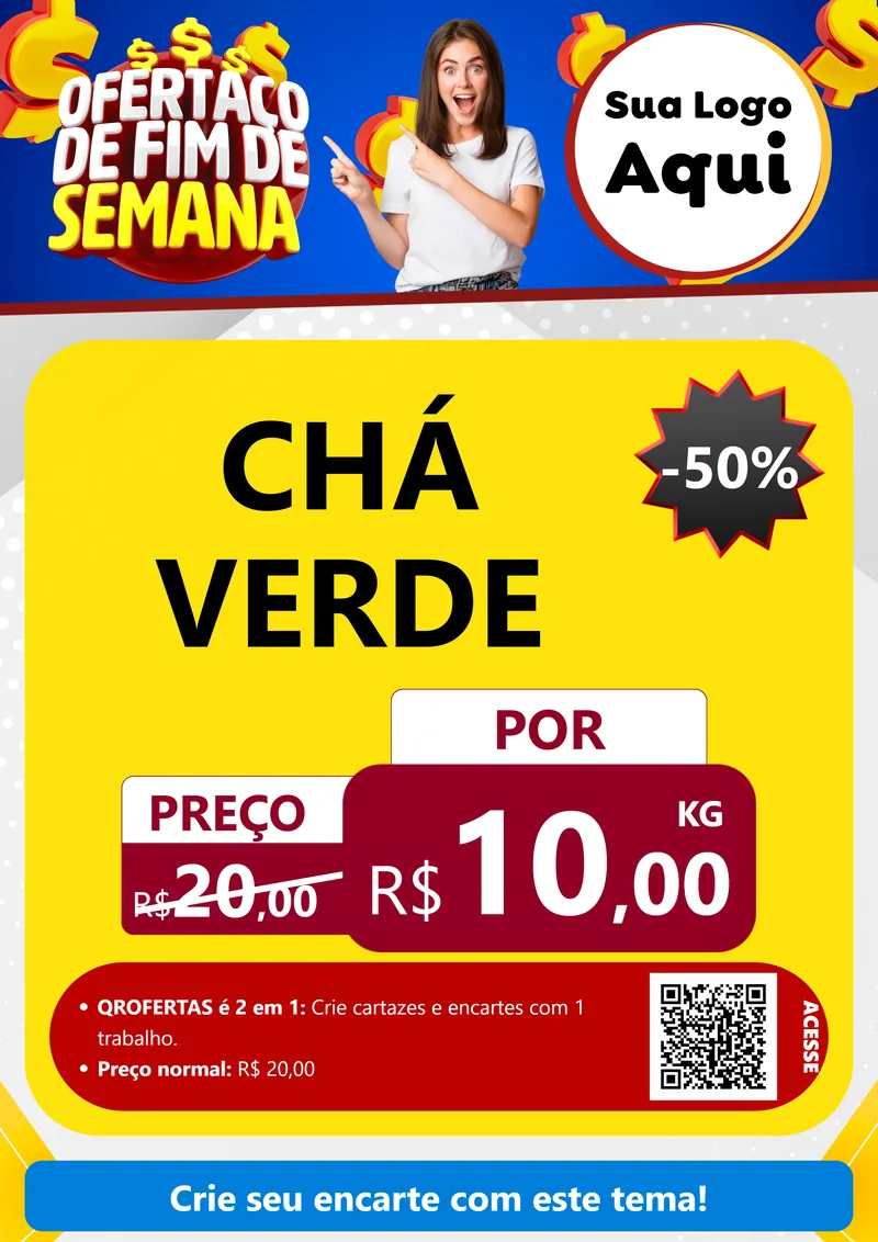 Modelo de Cartaz para Cartaz A4 Vertical com o tema Ofertaço de Fim de Semana para Produtos Naturais