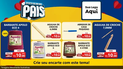 Modelo de TV para TV Horizontal com o tema Oferta Do Dia Dos Pais para Armarinho e Aviamentos
