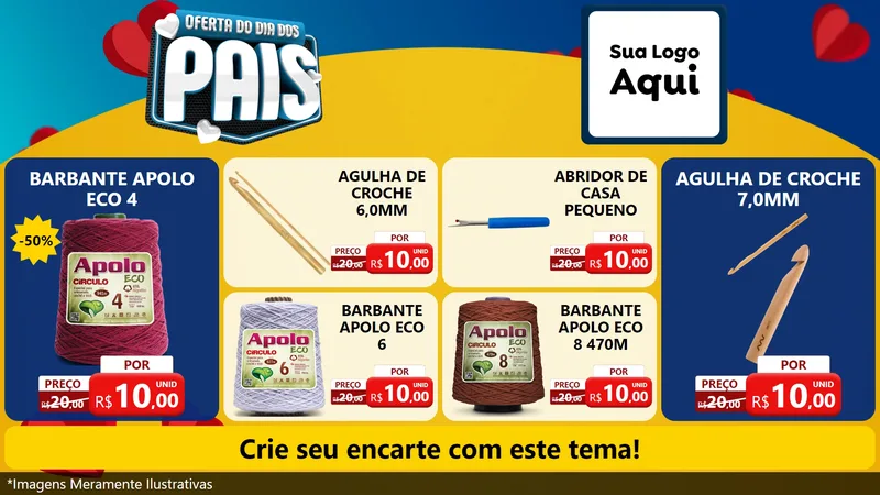 Modelo de TV para TV Horizontal com o tema Oferta Do Dia Dos Pais para Armarinho e Aviamentos