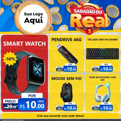 Modelo de Rede Social para Feed Facebook com o tema Sabadão do Real para Informática