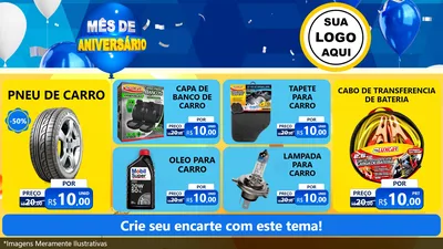 Modelo de TV para TV Horizontal com o tema Mês de Aniversário para Auto peças