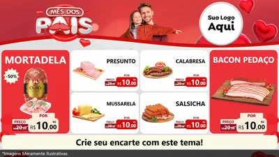 Modelo de TV para TV Horizontal com o tema Mês dos Pais para Frios e Laticínios