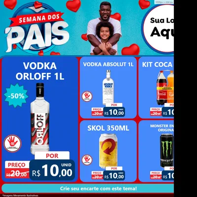 Modelo de Rede Social para Feed Facebook com o tema Semana Dos Pais para Distribuidora de bebidas