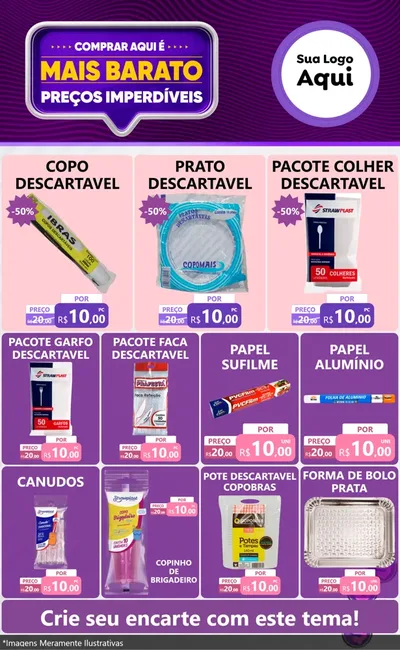 Modelo de Encarte para Encarte Grande com o tema Mais Barato para Embalagens