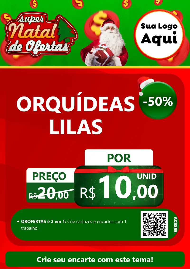 Modelo de Cartaz para Cartaz A4 Vertical com o tema Super Natal de Ofertas para Floricultura e jardim