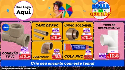 Modelo de TV para TV Horizontal com o tema Folia de Ofertas para Tubos e conexões