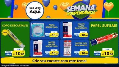Modelo de TV para TV Horizontal com o tema Semana da Independência para Embalagens