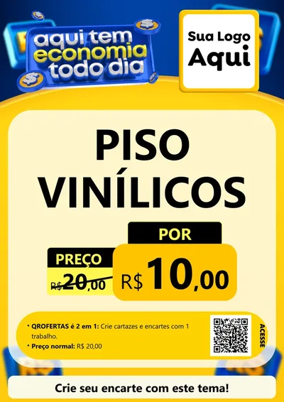 Modelo de Cartaz para Cartaz A4 Vertical com o tema Aqui Tem Economia Todo Dia para Material para Construção