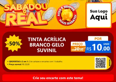 Modelo de Cartaz para Cartaz A4 Horizontal com o tema Sabadou do Real para Tintas e Ferramentas