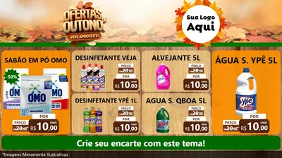 Modelo de TV para TV Horizontal com o tema Ofertas de Outono - Vem, Aproveite! para Produtos de Limpeza