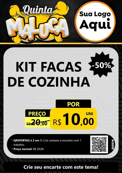 Modelo de Cartaz para Cartaz A4 Vertical com o tema Quinta Maluca para Utilidades Domésticas
