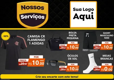 Modelo de Encarte para Encarte A4 Horizontal com o tema Nossos Serviços para Roupas e acessórios