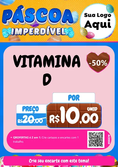 Modelo de Cartaz para Cartaz A4 Vertical com o tema Páscoa Imperdível para Farmácia