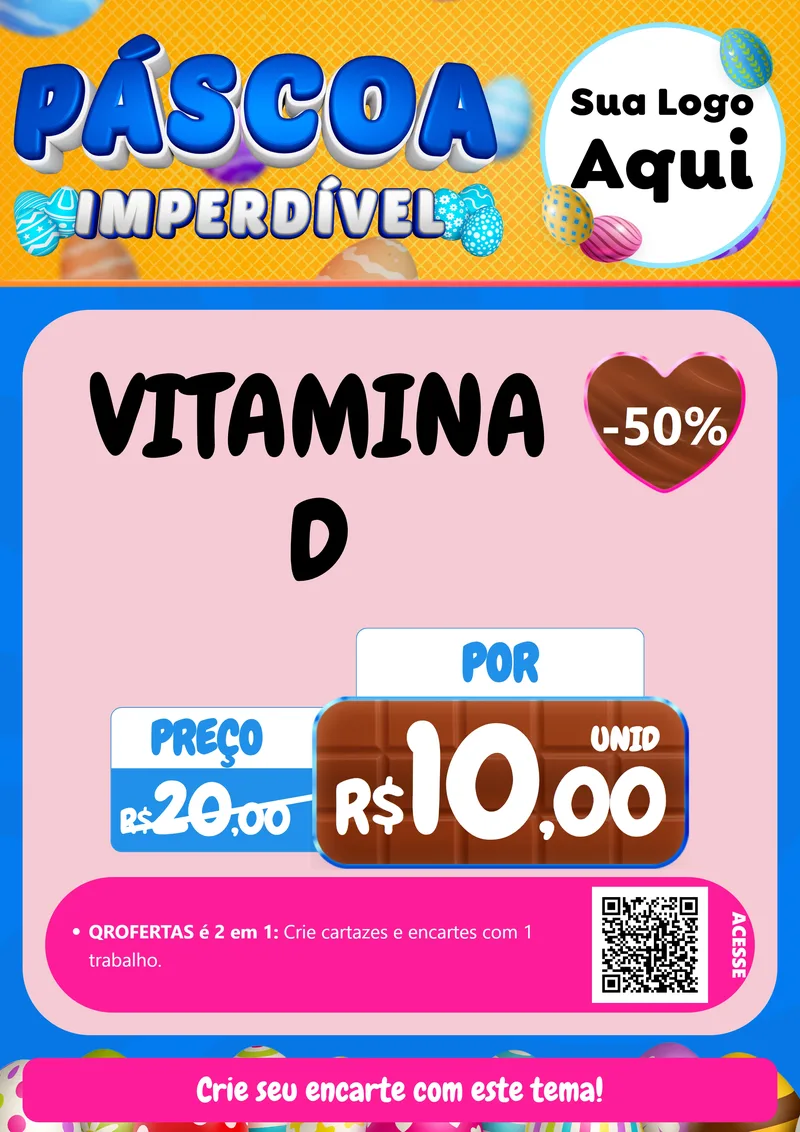Modelo de Cartaz para Cartaz A4 Vertical com o tema Páscoa Imperdível para Farmácia
