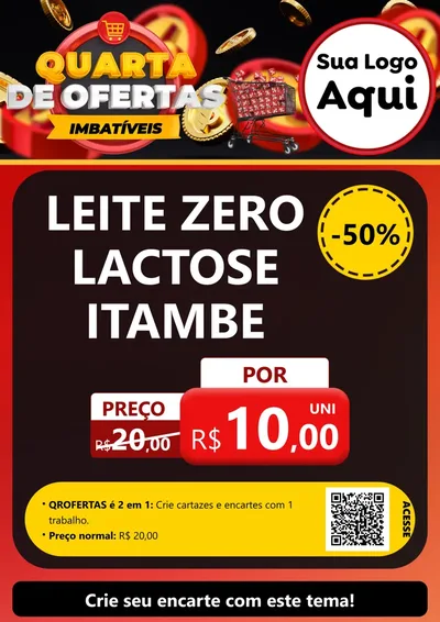 Modelo de Cartaz para Cartaz A4 Vertical com o tema Quarta de Ofertas Imbatíveis para Frios e Laticínios
