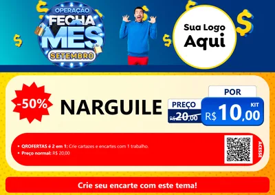 Modelo de Cartaz para Cartaz A4 Horizontal com o tema Operação Fecha Mês Setembro para Tabacaria