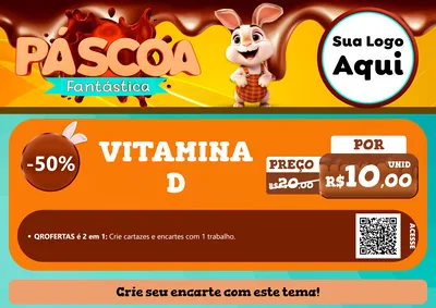 Modelo de Cartaz para Cartaz A4 Horizontal com o tema Páscoa Fantástica para Farmácia
