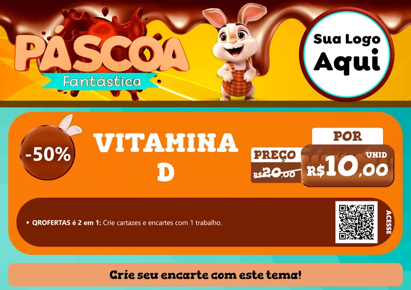 Modelo de Cartaz para Cartaz A4 Horizontal com o tema Páscoa Fantástica para Farmácia