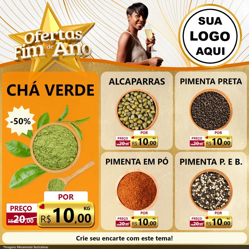Modelo de Rede Social para Feed Facebook com o tema Ofertas Fim de Ano para Produtos Naturais