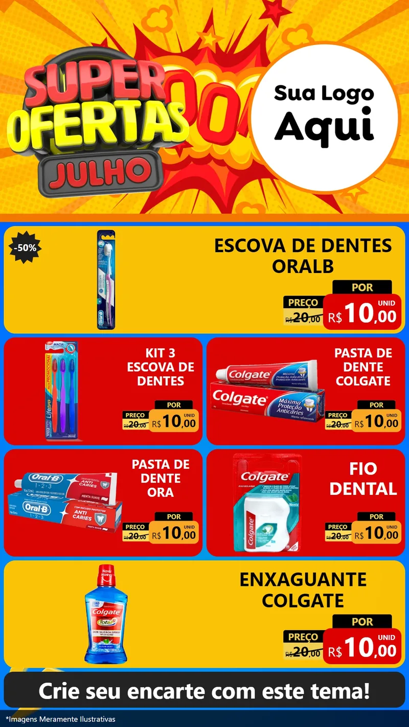 Modelo de TV para TV Vertical com o tema Super Ofertas Julho para Higiene Pessoal