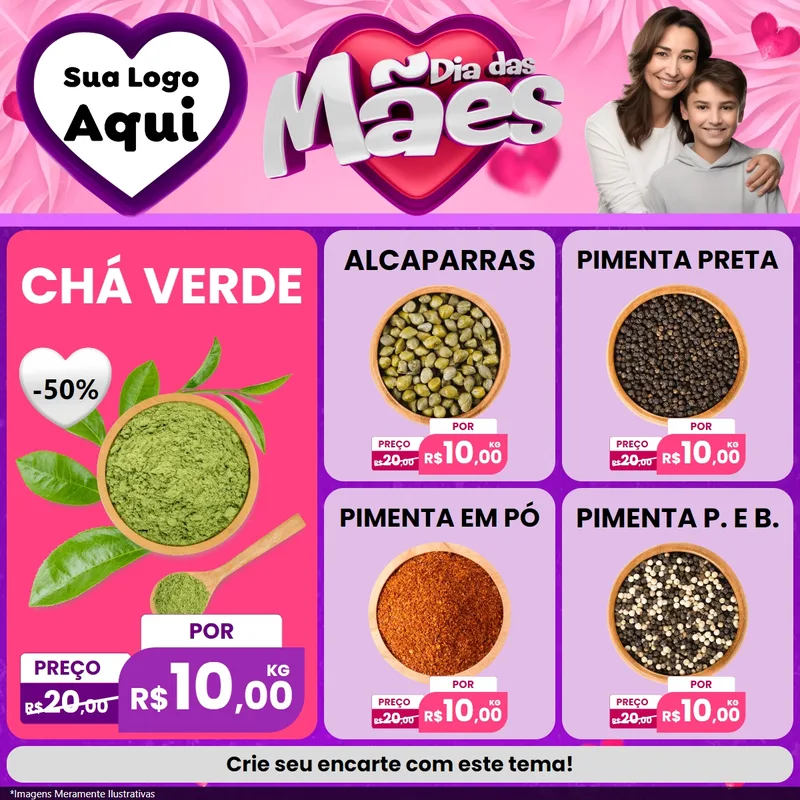 Modelo de Rede Social para Feed Facebook com o tema Dia das Mães para Produtos Naturais
